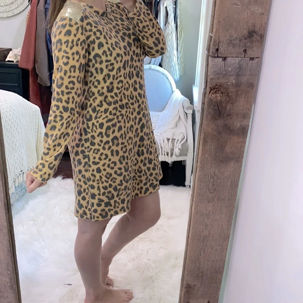 SIMPLY Southern cheetah print large shirt dress - Picture 3 of 7